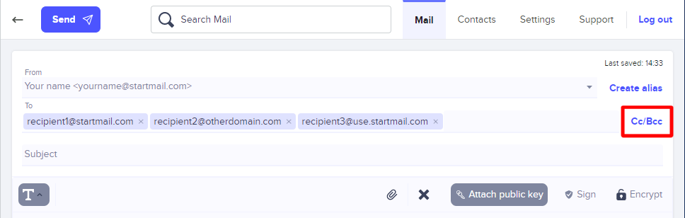 Compose and send email – StartMail