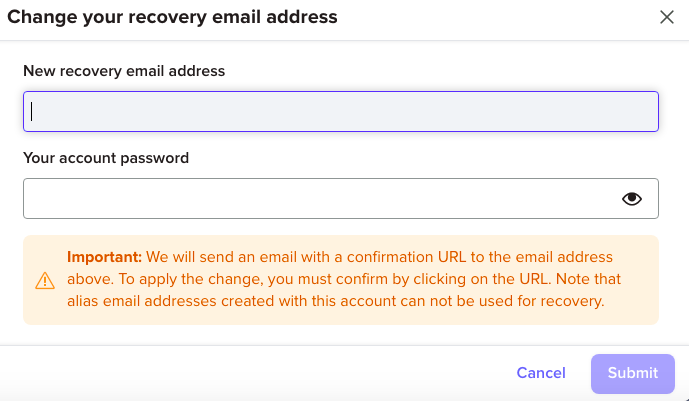 Recovery Email Address Startmail