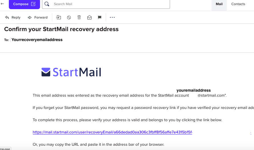 Recovery Email Address Startmail